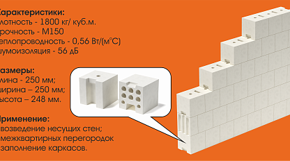 Силикатный пустотелый блок СБПу (кубик) Чита